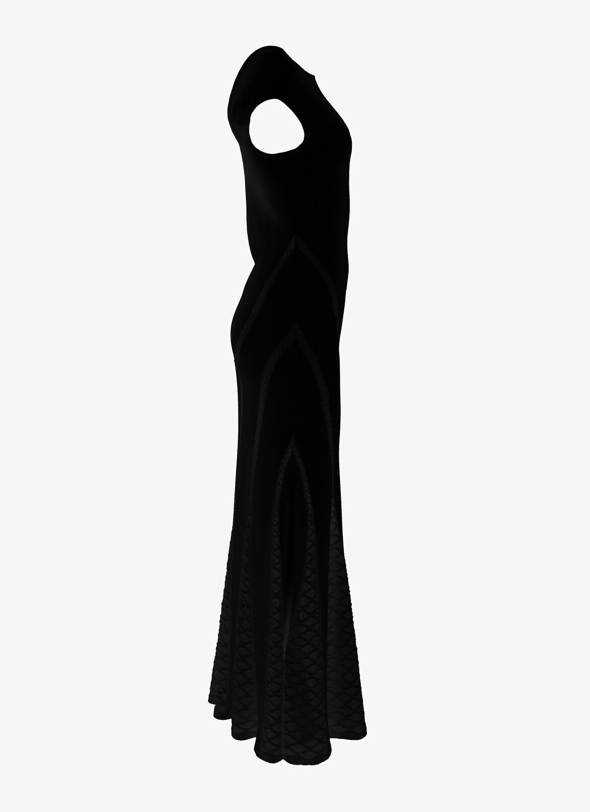 Robe fluide en maille et dentelle ALAÏA ROBE FLUIDE EN MAILLE ET DENTELLE NOIR